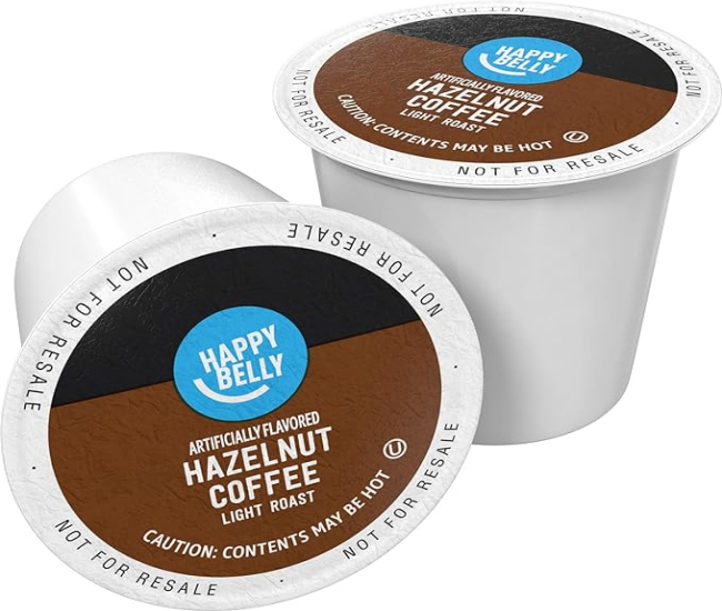 Amazon Brand - Happy Belly Medium Roast Coffee Pods, Donut Style, Compatible with Keurig 2.0 K-Cup Brewers, 100 Count