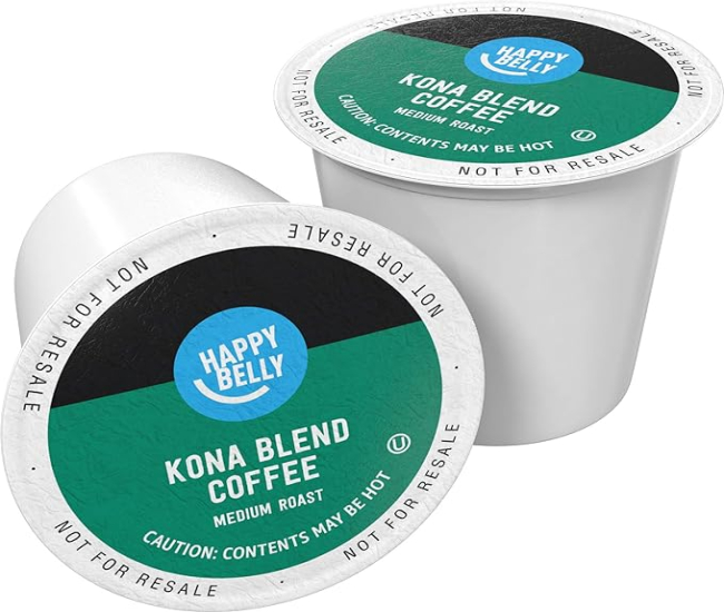 Amazon Brand - Happy Belly Medium Roast Coffee Pods, Donut Style, Compatible with Keurig 2.0 K-Cup Brewers, 100 Count