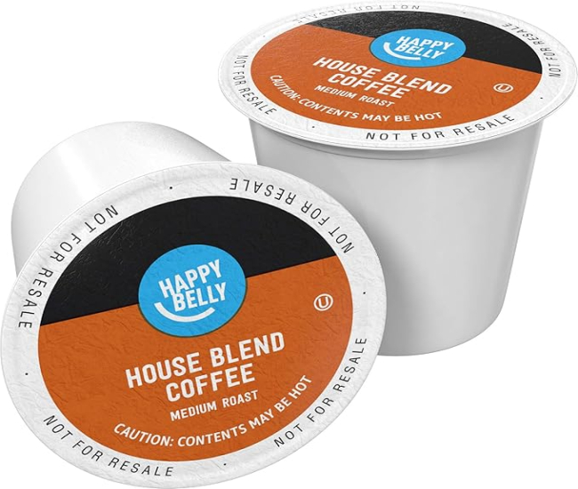 Amazon Brand - Happy Belly Medium Roast Coffee Pods, Donut Style, Compatible with Keurig 2.0 K-Cup Brewers, 100 Count