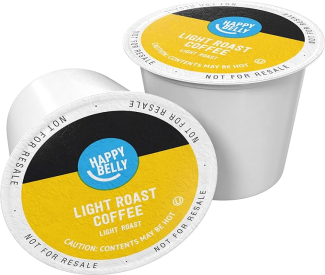 Amazon Brand - Happy Belly Medium Roast Coffee Pods, Donut Style, Compatible with Keurig 2.0 K-Cup Brewers, 100 Count