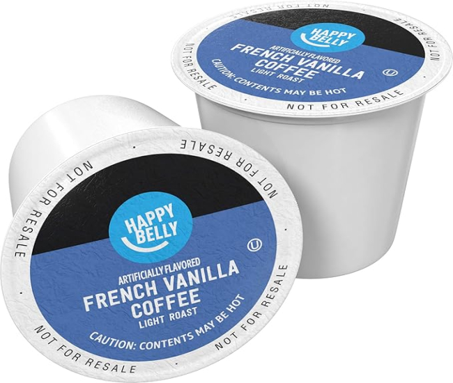 Amazon Brand - Happy Belly Medium Roast Coffee Pods, Donut Style, Compatible with Keurig 2.0 K-Cup Brewers, 100 Count