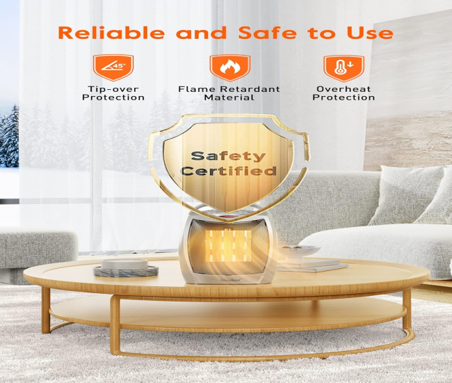 Portable Electric Space Heater with Thermostat